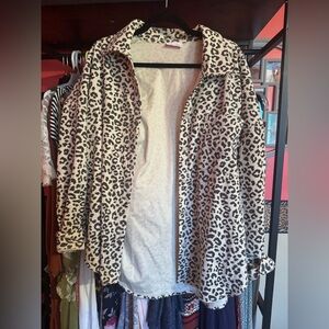 Leopard Print Women's Jacket Pink Lily
